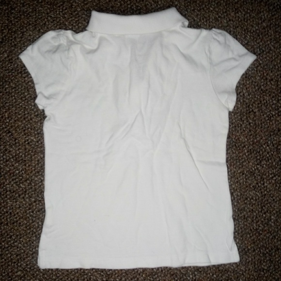 White polo with ruffle on neckline - Picture 6 of 6